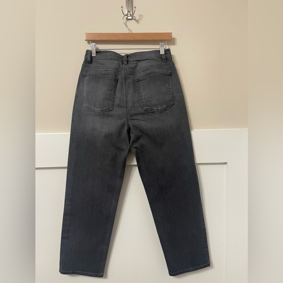 Eileen Fisher Carbon Gray Washed Slim Straight Jeans Size 6 - Picture 6 of 8